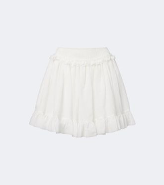 Balmain Ruffled poplin miniskirt