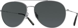 Oliver Peoples OV1286S Airdale Polarized 5036P2 Mens Sunglasses Silver Size 58