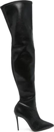 Casadei 100mm Julia boots - women - Other fibres - 38 1/2 - Black