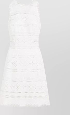 Ermanno Scervino a-line silhouette dress fringed lace