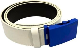 Borbonese Accessoires, Heren, Wit, ONE Size, Leer, Verstelbare Riem van Echt Leer