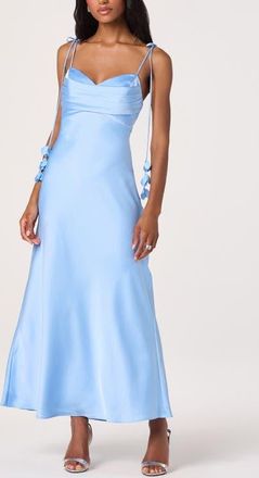 ASTR the Label Hera Satin A-Line Dress in Light Blue at Nordstrom, Size X-Small