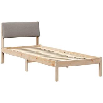 vidaXL Estructura De Cama Con Cabecera Marr&oacute;n Y Taupe 75 X 190 Cm Vidaxl