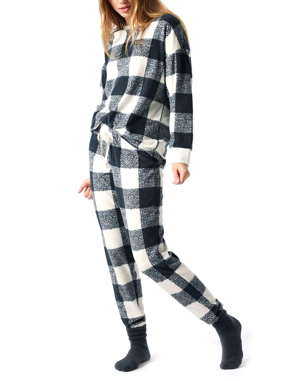 Spadehill Damen Einteiler-Fleece-Schlafanzug Mit Kapuze – Weich, Warm, In Grün, Größe L