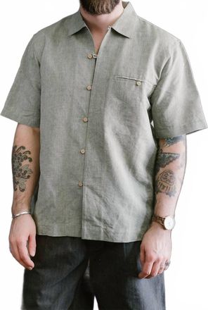 3sixteen Short Sleeve Loop Shirt In Grass Linen