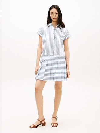 Tommy Hilfiger Gold-Tone Button Relaxed Mini Shirt Dress