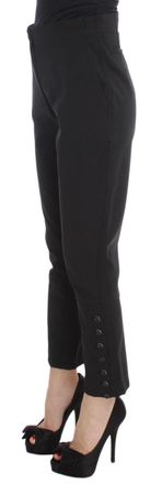 Ermanno Scervino Womens Black Cotton Blend Capri Cropped Pants