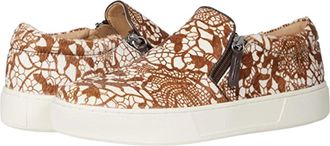 Volatile Womens Volatile Normande Sneakers Brown Leather Twin Zip Casual Shoes ZAP1241