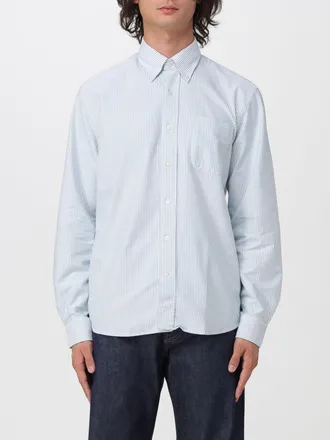 Sebago Camicia a righe in popeline di cotone con colletto button-down