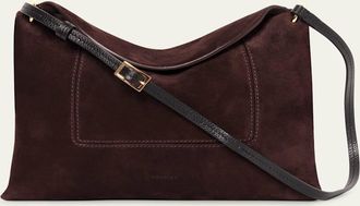 Wandler Penelope Slouch Calfskin Suede Shoulder Bag