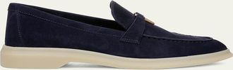 Veronica Beard Ailey Suede Medallion Slip-On Loafers