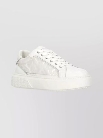 Pinko womens leather sneakers featuring monogram detail