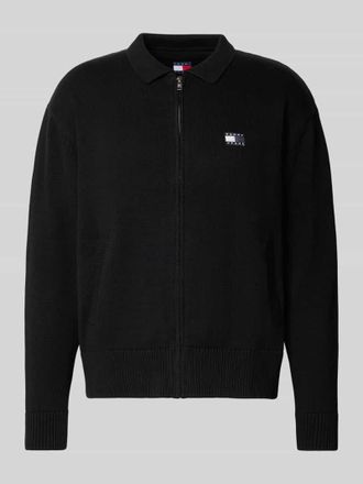 Tommy Jeans Relaxed Fit Strickjacke aus reiner Baumwolle in Black, Gr&ouml;&szlig;e XL