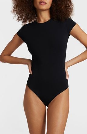 Commando Butter Luxe Cap Sleeve Bodysuit in Black at Nordstrom, Size X-Large