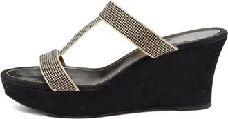 Rene Caovilla Mules con cristalli 85mm 2024 - Oro