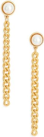 Kenneth Jay Lane Faux Pearl Chain Drop Earrings in Gold at Nordstrom Rack