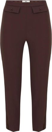 Elisabetta Franchi Slim-fit Broek - Dames - Slim Fit Broeken - Bruin - S - Satijn - Broeken