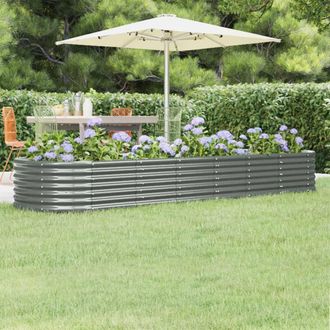 vidaXL Vidaxl - Jardinera Arriate Acero Galvanizado Gris 296x80x36 Cm