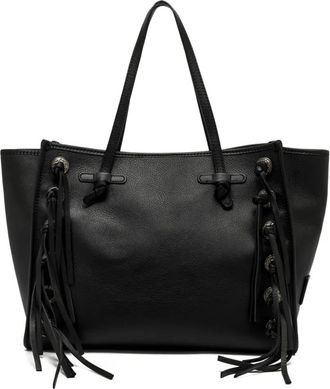 Gianni Chiarini Borsa tote Marcella in pelle con frange - Nero