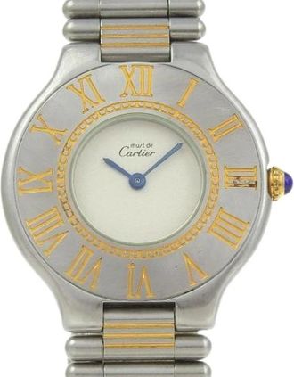 Cartier Pre-owned Watches, female, Gray, Size: ONE SIZE Pre-owned Must 21 Stainless Steel Quartz