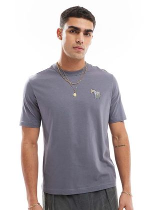 Paul Smith zebra logo T-shirt in charcoal gray