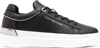 Tommy Hilfiger metallic-detail leather sneakers - women - Leather - 39 - Black