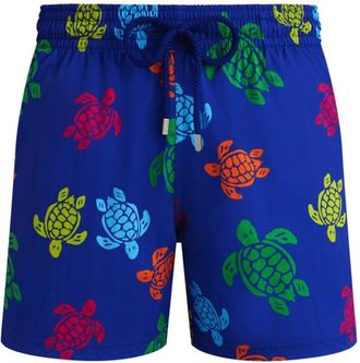 Vilebrequin Stretch Short Swim Shorts Ronde des Tortues - Heren - Strandmode - Blauw - 6XL - Badmode