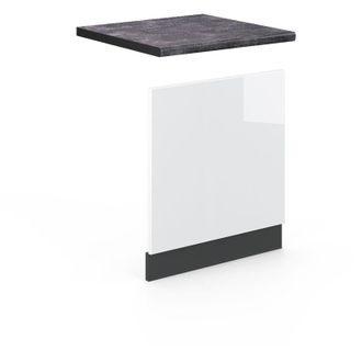Vicco Panel Frontal Fame-line, Blanco Alto Brillo, 60 Cm, Et Antracita, Vicco