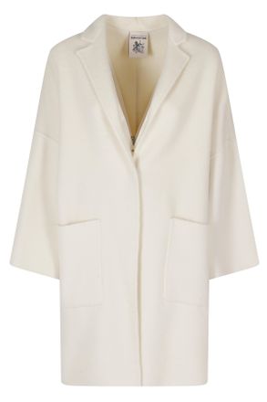 Semicouture Butter Sigmund Boxy Notched Collar Virgin Wool Coat