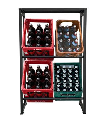 Quick-Star Quick-star - Getr&auml;nkekistenregal 71x30x129cm Mit Ablage F&uuml;r 4 K&auml;sten Getr&auml;nkekistenhalter Standregal