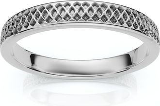 Pompeii3 Slim Criss-Cross Stackable Band 14k Gold or Platinum