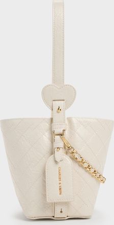 Charles & Keith Duo Quilted Chain Bucket Bag