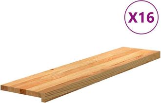 vidaXL Vidaxl - Pelda&ntilde;os De Escalera 16 Uds Madera Maciza Roble Marr&oacute;n Claro