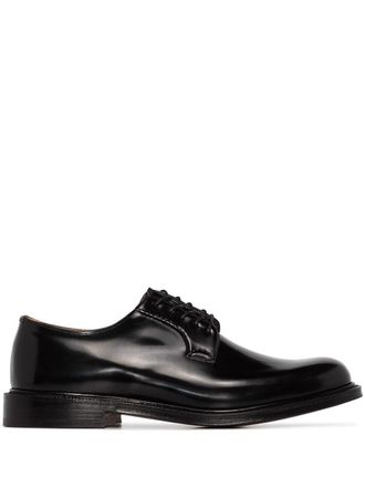 Churchs Black Polished Leather Open-Lacing Derby Shoes
