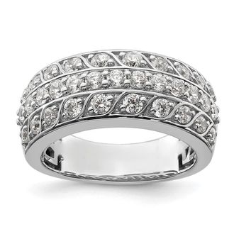 Diamond2Deal 14k White Gold Lab Grown Diamond Wedding Band Ring 1.25Ct Clarity- VS Color- G-H