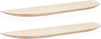 Deco Wood Pack 2 estanterías redondeadas de madera flotantes natural 60x3,2cm