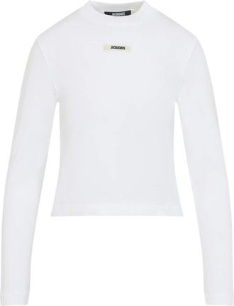 Jacquemus The Gros Grain T-shirt - Dames - Longsleeves - Wit - M - Katoen - Tops