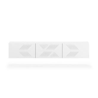 Petits Meubles Mueble TV de pared 3 puertas 1 estratificado Blanco
