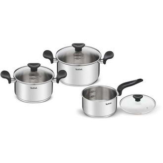 T-fal Set Ollas Tefal E308s674 Ollas 18/20cm Cacerola 16cm Tapas Cristal