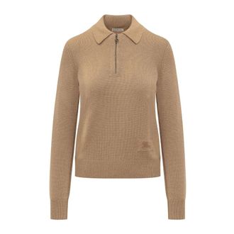 Burberry Polo a maniche lunghe - - Knitwear - Donna - Beige - M
