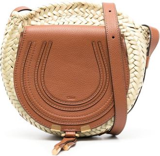 Chlo&eacute; Marcie woven leather shoulder bag - women - Calf Leather/Saw Palmetto/Saw Palmetto/Calf Leather - OS - Neutrals