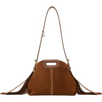 Maje Topstitched suede Miss M Mini bag in Brown at Nordstrom, Size Medium