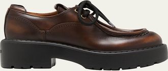 Miu Miu Leather Casual Derby Loafers