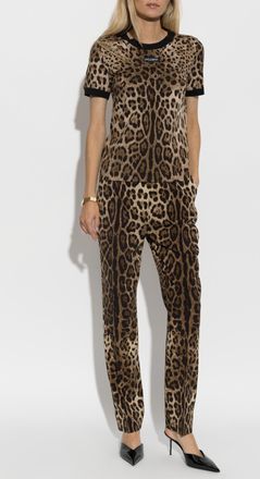 Dolce & Gabbana Animal Motif T-shirt, Womens, Brown