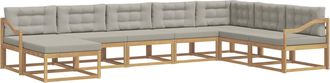vidaXL Conjunto De Sof&aacute;s De Exterior 8 Uds. Blanco Y Gris Claro Vidaxl