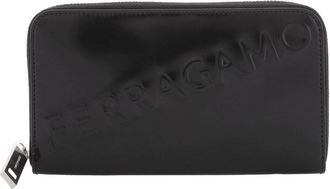 Ferragamo Mens Embossed Long Leather Wallet