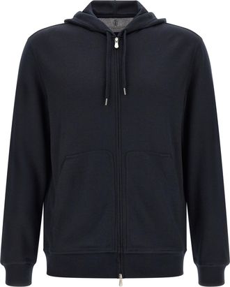 Brunello Cucinelli Blue Cashmere Mens Cardigan