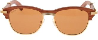 Cartier C-Logo Cat-Eye Zonnebril van Acetaat - unisex - Accessoires - Bruin - Maat: ONE Size