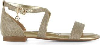 Michael Kors Alexa Flex leren sandaal - Dames - Sandalen - Geel - 36 1/2 EU - Leer - Schoenen