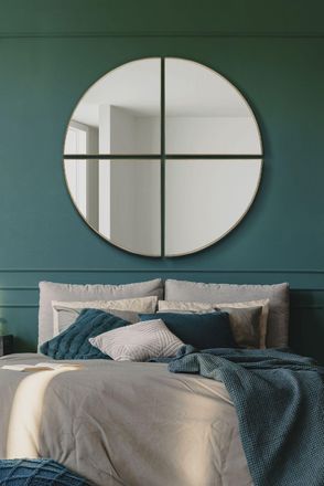 MirrorOutlet New Gold XL Circular Metal Wall Mirror 54 X 54 (140 x 140CM) | Size: 1 Pack